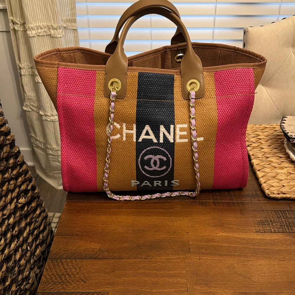 Ch Multicolor Canvas Tote Bag